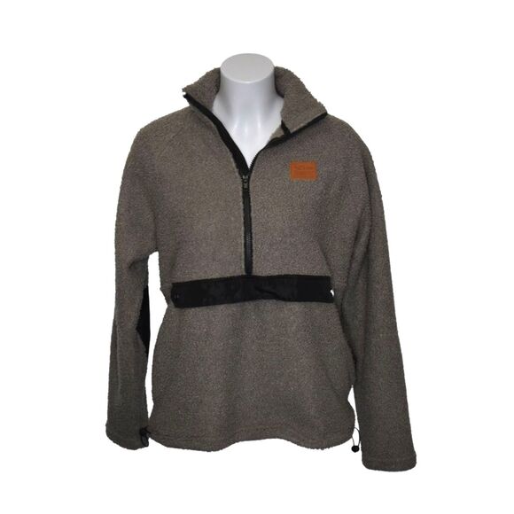 Born Outdoors Cozy Sherpa Half Zip Pullover Gray Warm Womens Medium - Picture 1 of 6